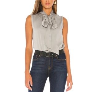 Theory Scarf Tie Sleeveless Silk Blend Blouse